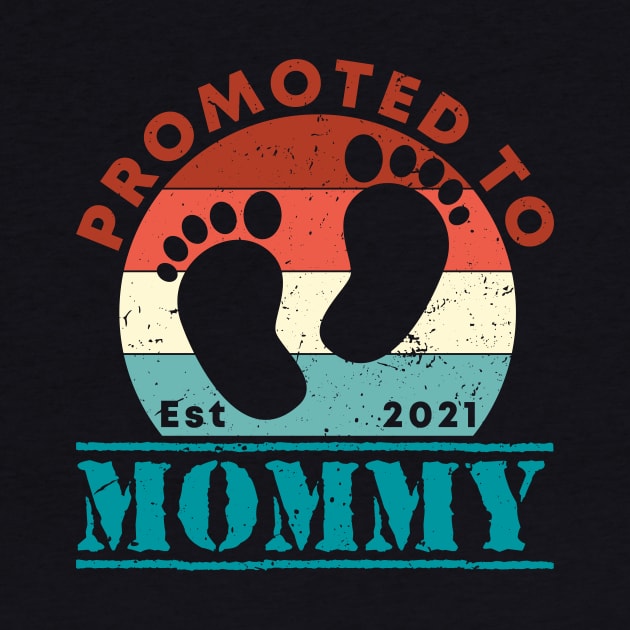 Retro Vintage Promoted to Mommy 2021 new Mom gift mommy by Abko90